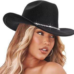4831 Women Sparkly-rhinestone Western-cowgirl-hat Glitter-bling